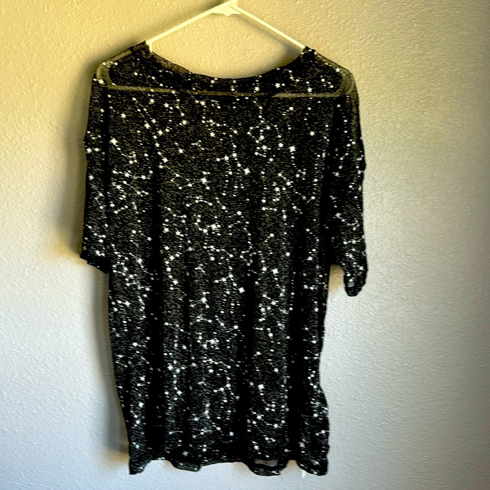 Women's Glitter Sheer See Through Short Sleeve Mesh Top Tee Blouse.